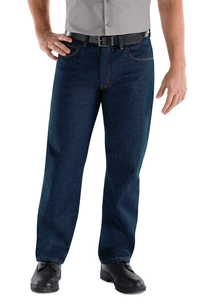 Red Kap Men's Relaxed Fit Jean, Prewashed Indigo, 38x30 - Image 1